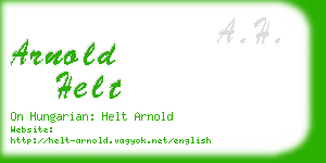 arnold helt business card